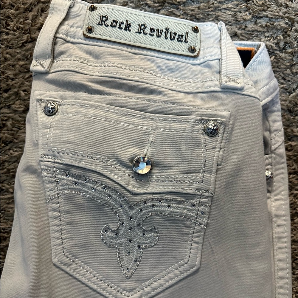 Rock Revival size 30 crop silver women pants